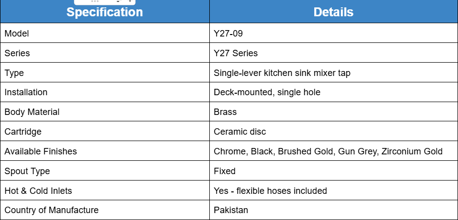 y27-09 specifications